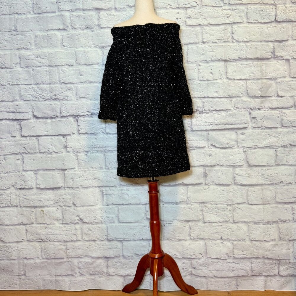 Front Row Shop Sparkling Black Sweater Dress